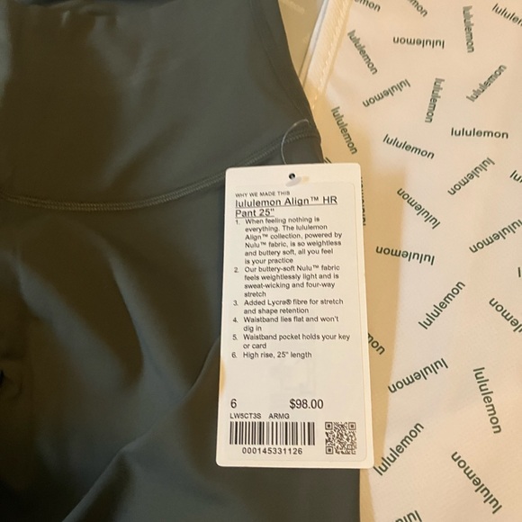 NWT Lululemon Align High-Rise Pant 25", Sz 6, ARMY GREEN - Picture 3 of 5